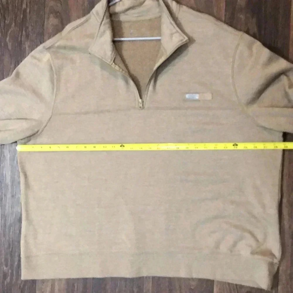 Ocean Coast Camel Cotton Blend  Quarter Zip Pullover Men’s Size 2XL - Picture 6 of 10